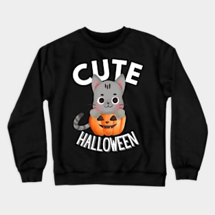 Cute Halloween Kitty Crewneck Sweatshirt